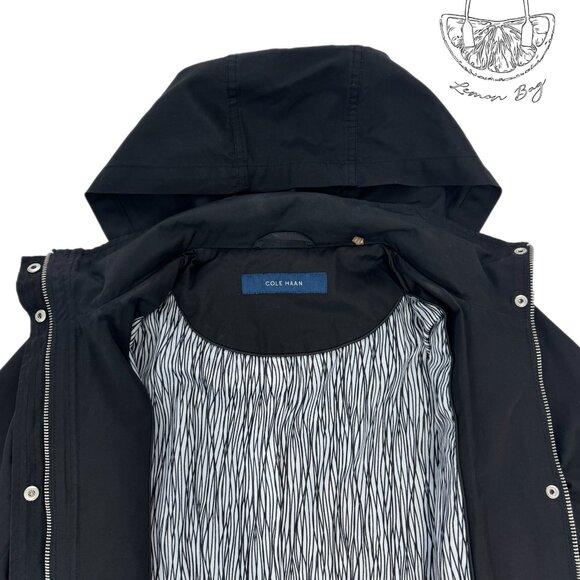 Cole Haan/ Rain Coat Anorack / Color Black/ Size XS - Picture 7 of 8